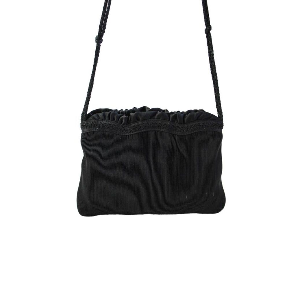 La Regale Womens Ribbed Convertible Shoulder Bag Black - Picture 5 of 7